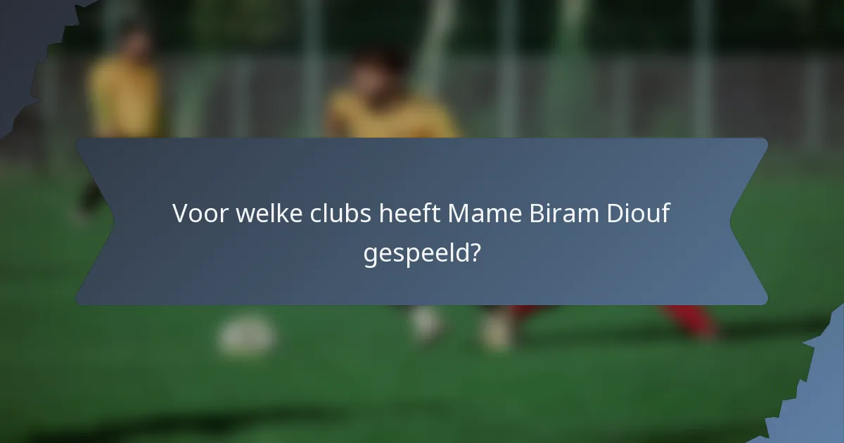 Voor welke clubs heeft Mame Biram Diouf gespeeld?
