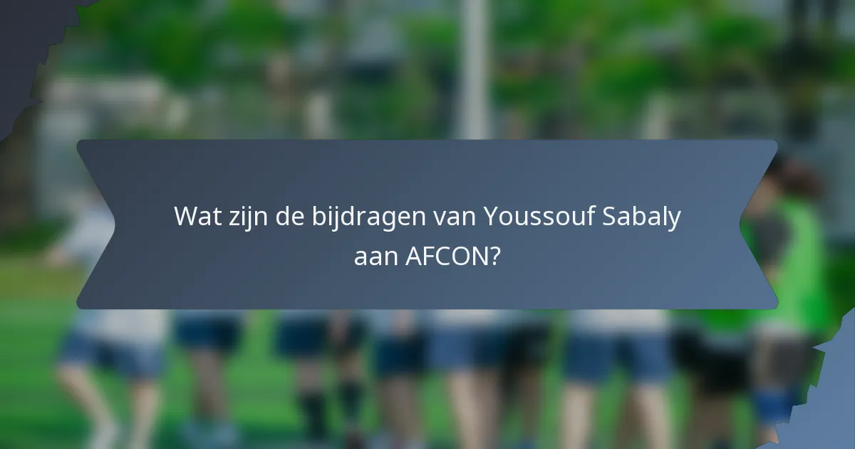 Wat zijn de bijdragen van Youssouf Sabaly aan AFCON?